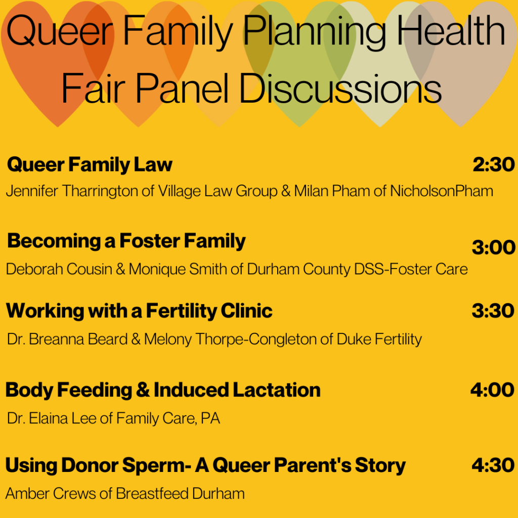 Queer Family Planning Health Fair 2023 Breastfeed Durham