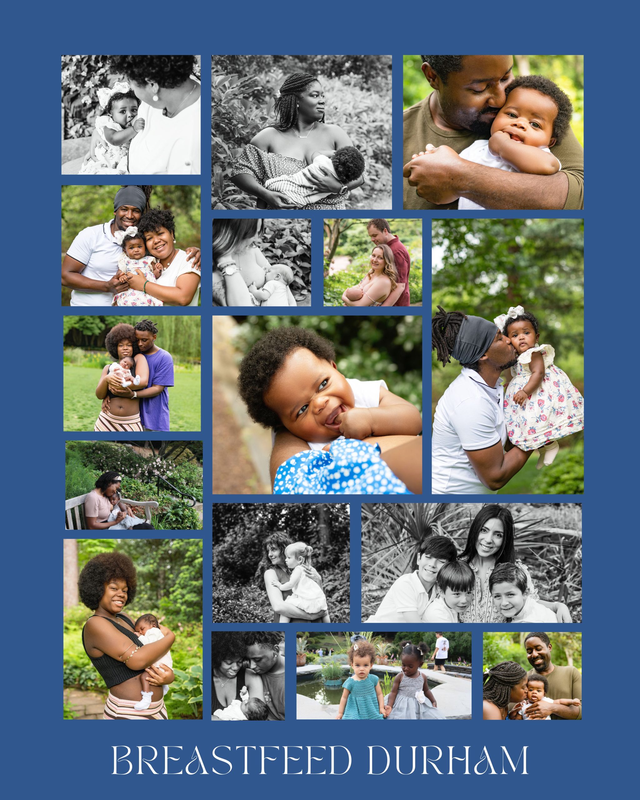 Breastfeed Durham photo collage for the lactation space canvases