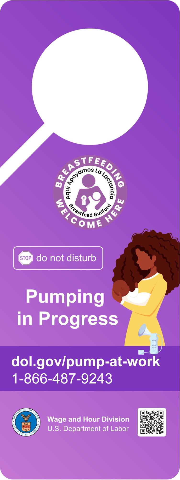 Breastfeed Durham door hanger distributed across Durham