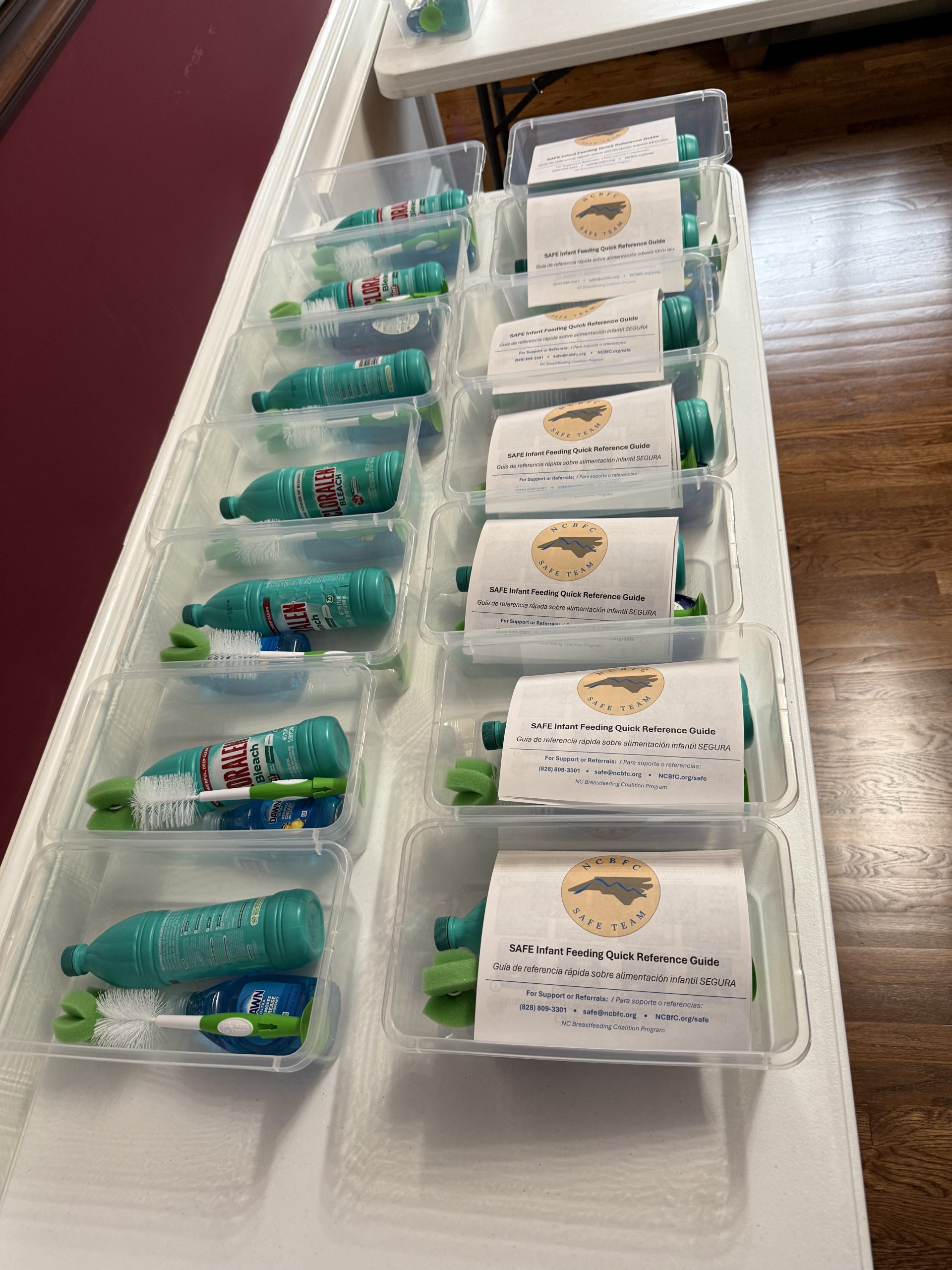 SAFE infant feeding kits packed for distribution at Durham Housing Authority