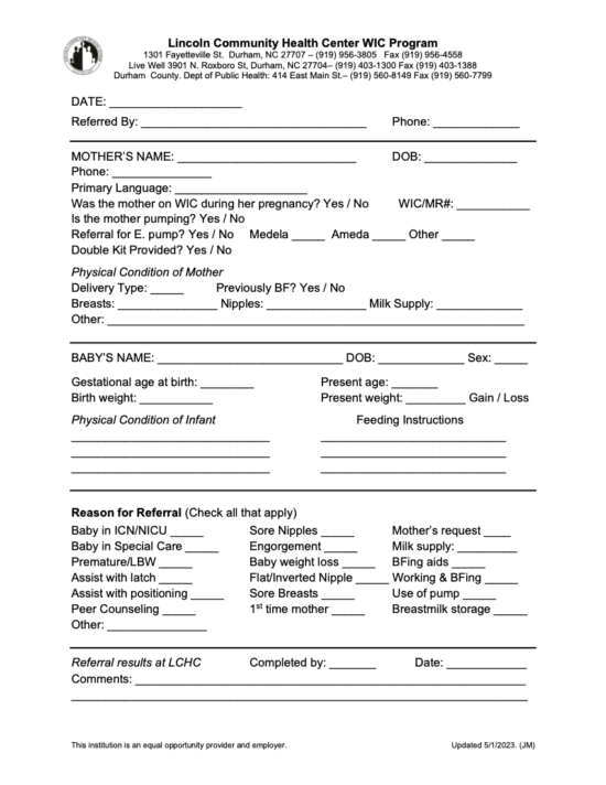 WIC Referral Form
