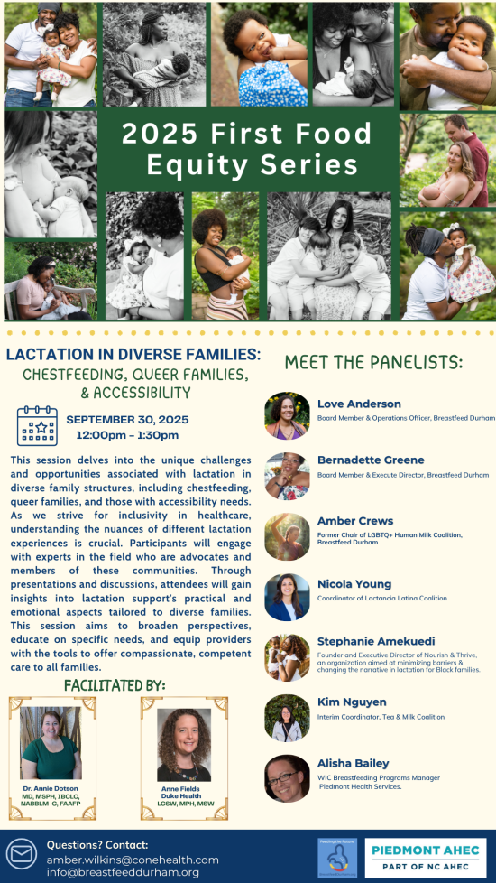 First Food Equity Series: Lactation in Diverse Families: Chestfeeding, Queer Families, Accessibility