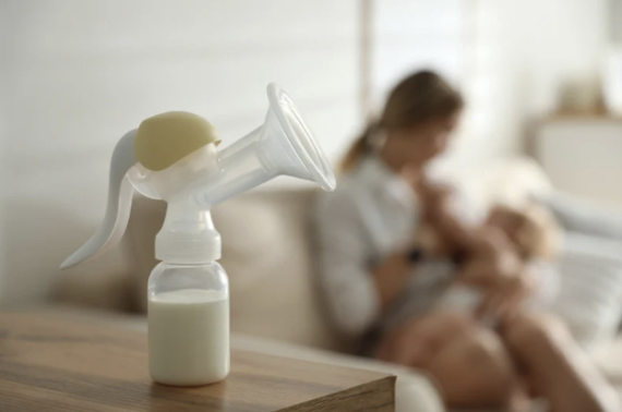 breastpump in foreground